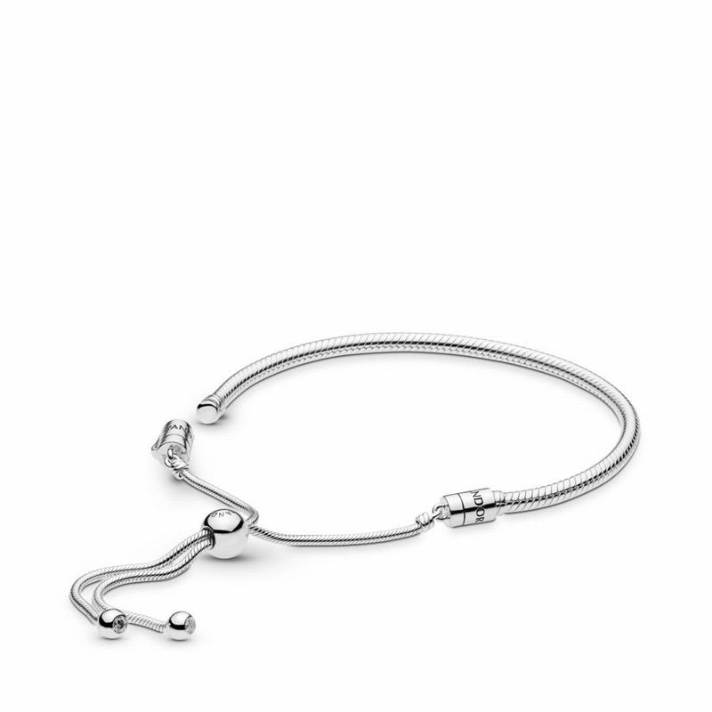 Pandora Australia Moments Snake Chain Slider Bracelet - Sterling Silver | ISQZKL783